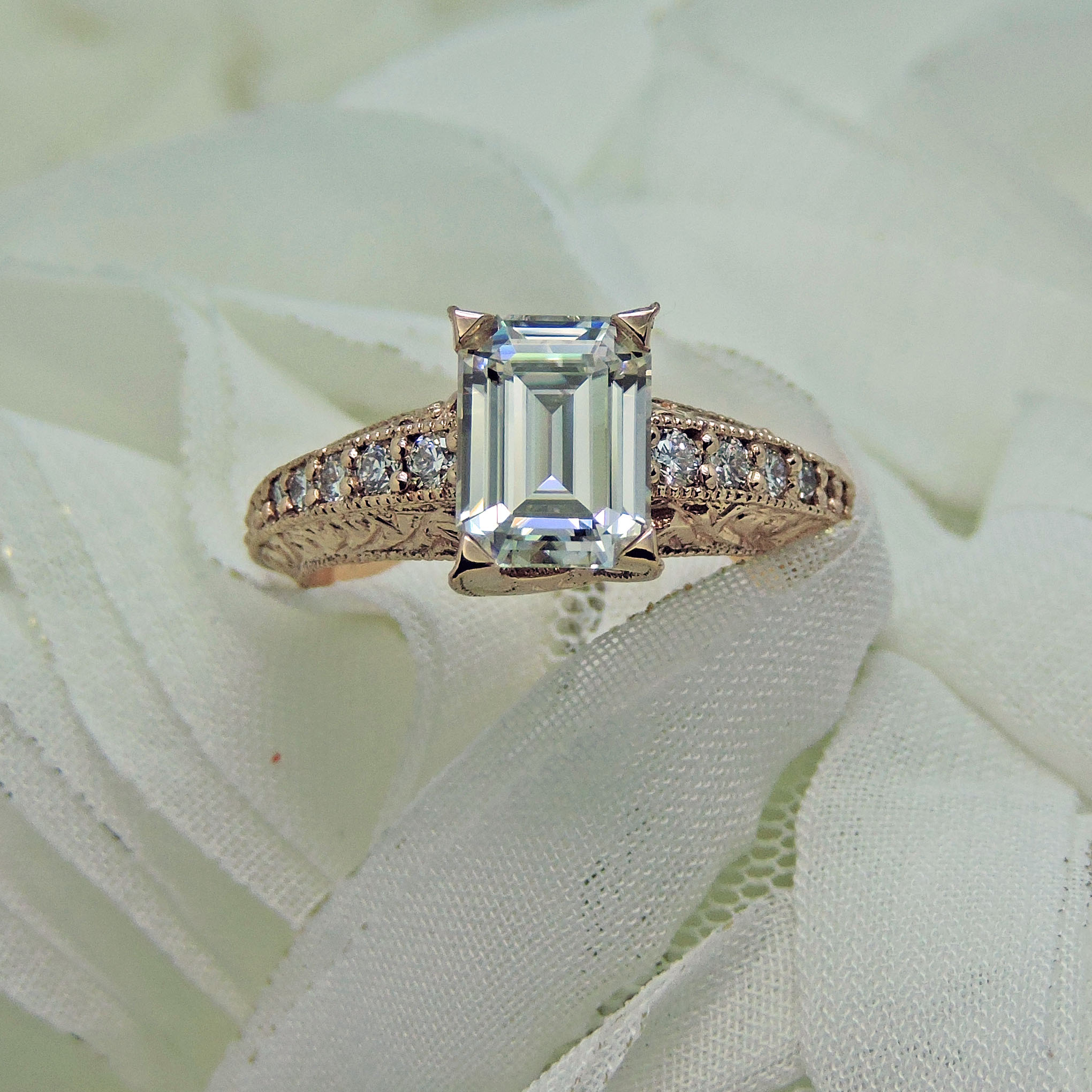 Moissanite with Rose Gold Ring