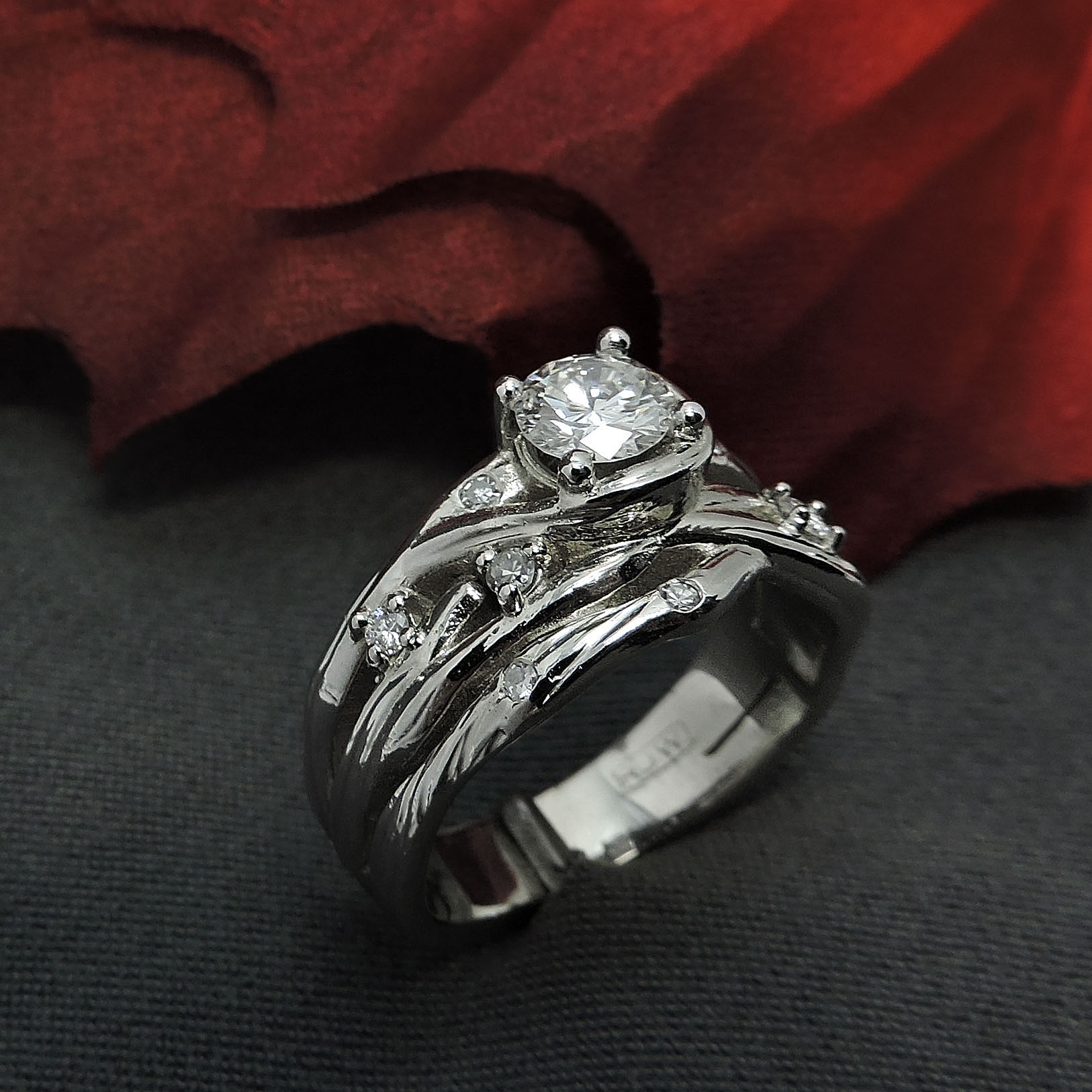 Branch Ring with Moissanite Stone