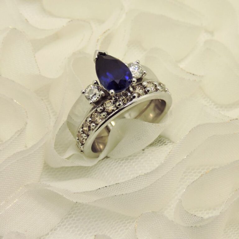 Vow Renewal 6-HeirloomDias Original 14K Gold New Saph