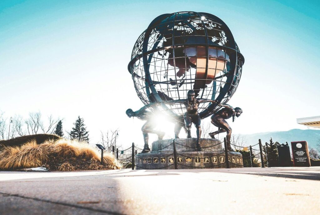 U.S Olympic Training Center statue in Colorado Springs, US