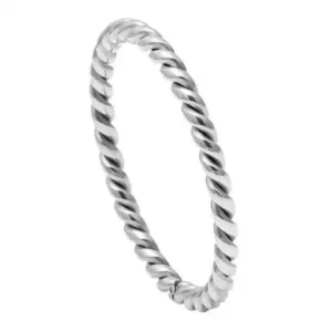 Unplated Twisted Titanium Ring – 2mm Ring for Men and Women