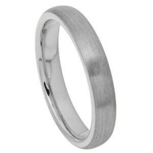 Tungsten Ring Brushed Domed Classic Style – 4mm Ring for Men and Women