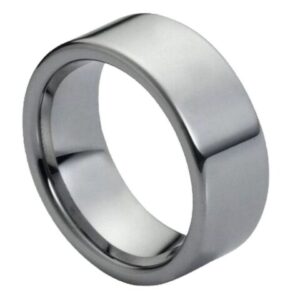 Tungsten Ring Polished Shiny Flat Pipe Cut Style – 9mm Ring for Men and Women