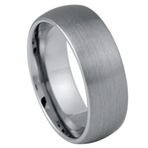 Tungsten Ring Brushed Domed Classic Style – 8mm Ring for Men and Women