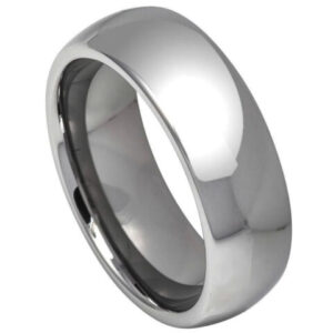 Tungsten Ring High Polished Classic Domed Band – 7mm Ring for Men and Women