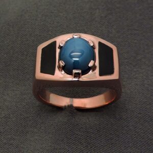 Mens Rose Gold Sapphire Ring