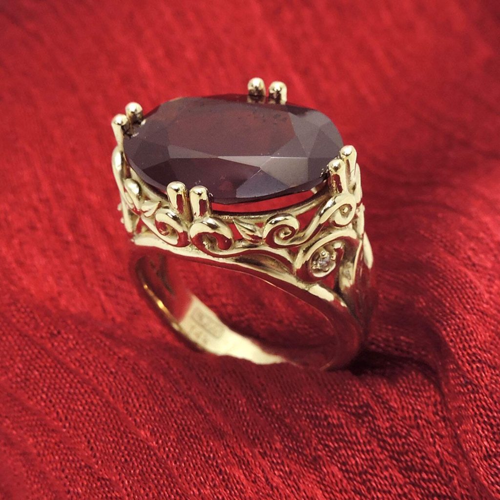 Garnet Birthstone Gold Ring